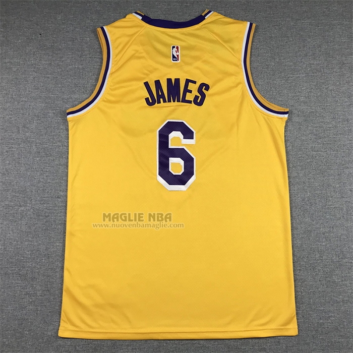 Maglia
 LeBron James NO 6 Los Angeles Lakers Icon 2022-23 Giallo
